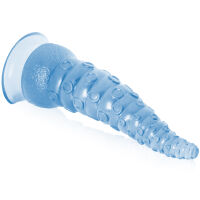 Ohebné texturované modré dildo 21 cm ve tvaru chapadla - 76849946 - 3