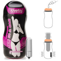 VIBRUJÍCÍ MASTURBÁTOR - S FUNKCÍ SÁNÍ - ŠŤAVNATÁ VAGÍNA V TUBĚ + GEL  - 73178382 - 4