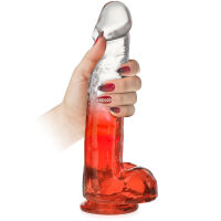 DVOUBAREVNÉ DILDO 24 cm GELOVÝ UMĚLÝ PENIS NA SILNÉ PŘÍSAVCE  - 78955402 - 3