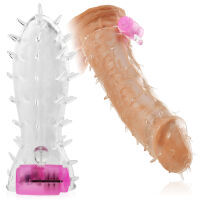 MĚKKÝ GELOVÝ NÁVLEK NA PENIS S HROTY + VIBRAČNÍ STIMULÁTOR KLITORISU  - 76305301 - 3