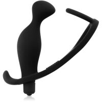 TVAROVANÝ ANÁLNÍ KOLÍK MASAŽÉR PROSTATY SE DVĚMA KROUŽKY A MASÁŽNÍ KONCOVKOU - 55163708 - 2