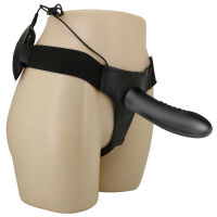 Černý pás strap-on s vibračním penisem 18,5 cm pegging - 78192200 - 8