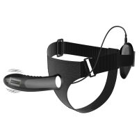 Černý pás strap-on s vibračním penisem 18,5 cm pegging - 78192200 - 7