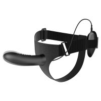 Černý pás strap-on s vibračním penisem 18,5 cm pegging - 78192200 - 3