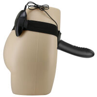 Černý pás strap-on s vibračním penisem 18,5 cm pegging - 78192200 - 6