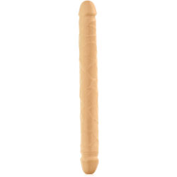 DOUBLE DONG DVOJITÝ PENIS DVOUSTRANNÉ DILDO KE DVOJITÉ PENETRACI TĚLOVÁ BARVA- 70853854