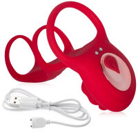 Vibrační návlek na penis s výstupkem na klitoris - 76849526 - 3