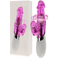 VÝKONNÝ VIBRÁTOR KRÁLÍČEK 6 FUNKCÍ S ROTUJÍCÍMI KULIČKAMI PRO STIMULACI ORGASMU - 77035472 - 5