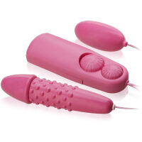 VIBRÁTOR S VÝSTUPKY A VIBRAČNÍ VAJÍČKO K DVOJITÉ PENETRACI  - 77759094 - 2