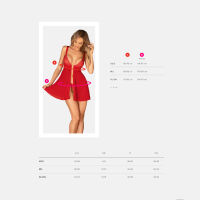 Obsessive červená babydoll košilka a krajková tanga Elianes - 75652462 - 5