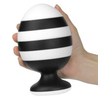 Velký černo-bílý anální kolík s přísavkou 8,3 cm - 76660858 - 2