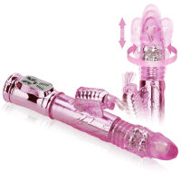 GELOVÝ VIBRÁTOR S NABÍJEČKOU ROTAČNĚ-POSUVNÝ S MOTÝLKEM  – 78717638 - 4