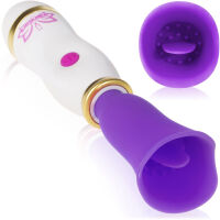 DISKRÉTNÍ MASTURBÁTOR NA KLITORIS SACÍ MASAŽÉR S JAZÝČKEM VIBRÁTOR TULIPÁN FIALOVÁ BARVA- 79822237 - 2