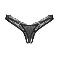 Obsessive Arrowel černé otevřené tanga s krajkou a regulací - 72082643 - 6