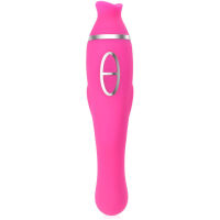 DVOUSTRANNÝ MASTURBÁTOR PRO ŽENY VIBRÁTOR G-SPOT + SACÍ MASAŽÉR KLITORISU  - 79362021 - 4