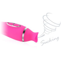 DVOUSTRANNÝ MASTURBÁTOR PRO ŽENY VIBRÁTOR G-SPOT + SACÍ MASAŽÉR KLITORISU  - 79362021 - 2