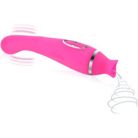 DVOUSTRANNÝ MASTURBÁTOR PRO ŽENY VIBRÁTOR G-SPOT + SACÍ MASAŽÉR KLITORISU  - 79362021 - 3