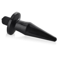 Černý gelový, štíhlý anální kolík turbo vibrace 14 cm - 75247561 - 2