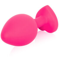 Silikonový růžový anální kolík se srdíčkem 8,1 cm - 77080715 - 2
