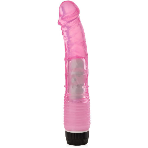 GELOVÝ VIBRÁTOR ELASTICKÝ PENIS DILDO S NASTAVITELNÝMI VIBRACEMI  - 77514296