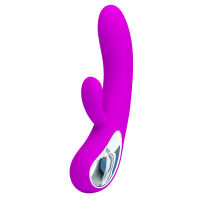 Silikonový fialový vibrátor 12 funkcí masáže a výstupek pro klitoris - 78058078 - 2