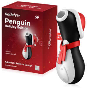 Satisfyer Penguin – vánoční tučňákový masážní přístroj pro bezdotykovou stimulaci klitorisu - 78373025