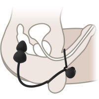 ANÁLNÍ KOLÍK S DVOJITÝM KROUŽKEM NA PENIS A VARLATA + MASAŽÉR ANÁLU A PROSTATY - 10 FUNKCÍ  - 75837260 - 2