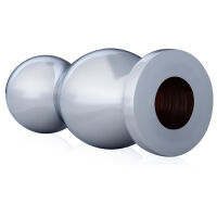 Ocelová anální zátka 4,4 cm s otvorem anal plug - 79734286 - 4