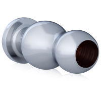 Ocelová anální zátka 4,4 cm s otvorem anal plug - 79734286 - 3