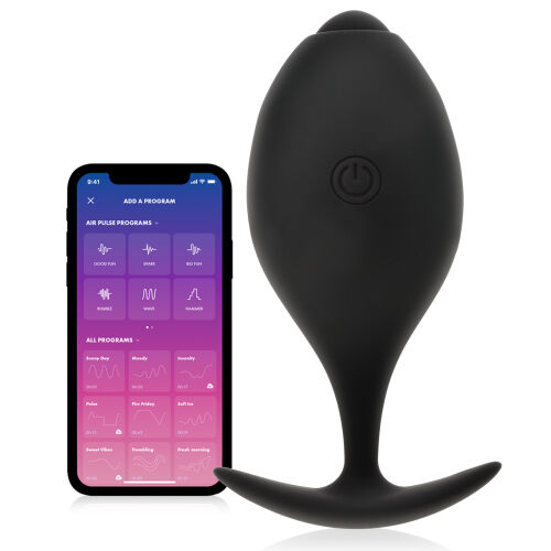 Černé stimulační vajíčko pro ženy 9 režimů vibrací + aplikace - 73771243