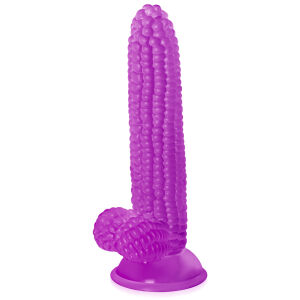 Stimulační dildo 20 cm fialový penis kukuřičný klas - 70269477