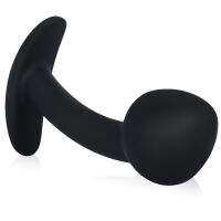 Silikonový zahnutý anální kolík s rukojetí 10 cm - 76411485 - 2