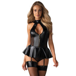 Obsessive latexový korzet a kalhotky 859-COR-1 - 79874283