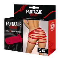 Odolné červené lano pro BDSM svazování 100% bavlna 5m - 76573174 - 3