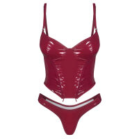 Obsessive Redya vínový komplet spodního prádla korzet + tanga - 74948775 - 3