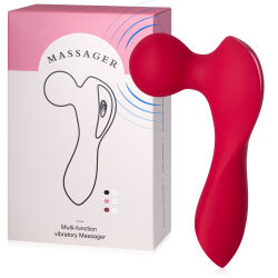 Červený mini masážní přístroj pro ženy wand 10 možností vibrací - 78493416