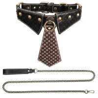 Rebellion kožená sada BDSM obojek s kravatou a vodítkem 120 cm - 70580710 - 5