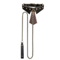 Rebellion kožená sada BDSM obojek s kravatou a vodítkem 120 cm - 70580710 - 6