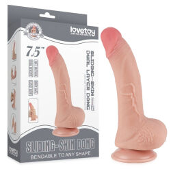 Penis 19,5 cm, superrealistické dildo s pohyblivou kůží - 75304896
