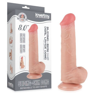 Dildo 20,8 cm, superrealistický penis s přísavkou a varlaty - 77444510