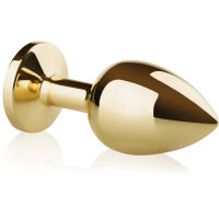 ZLATÝ ANÁLNÍ KOLÍK Z NEREZOVÉ OCELI S KŘIŠŤÁLEM WDK 8856 - 2