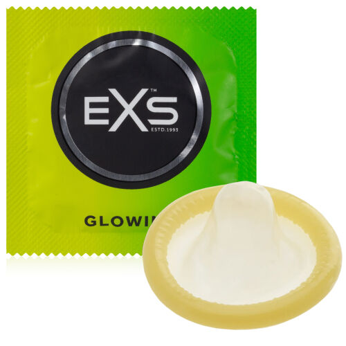 Svítící kondom ve tmě EXS GLOWING - 75622197