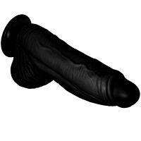 Mocné černé žilnaté dildo realistický penis 7 cm v průměru - 74302835 - 2