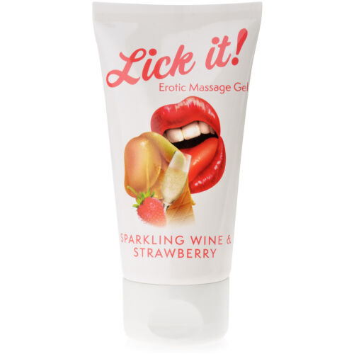 LICK IT SPARKLING WINE AND STRAWBERRY 50 ml  AROMATIZOVANÝ GEL URČENÝ K MASÁŽI CELÉHO TĚLA ŠAMPAŇSKÉ S JAHODAMI  - 70951059