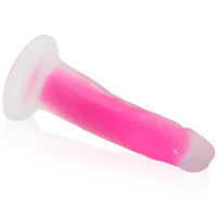 Růžové fluorescenční dildo penis 14 cm svítí ve tmě - 79989968 - 4