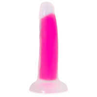 Růžové fluorescenční dildo penis 14 cm svítí ve tmě - 79989968 - 3