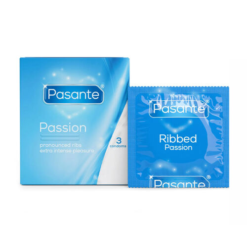 Pasante Passion pruhované kondomy 3ks - 71600048