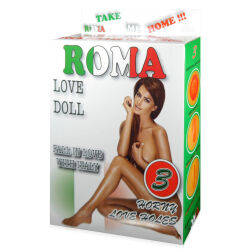 Nafukovací panna lásky Roma s 3 otvory rozkoše - 79063025