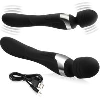 DVOUSTRANNÝ VIBRÁTOR INTIMNÍ MASAŽÉR SAMOSTATNÉ SYSTÉMY INTENZIVNÍ VIBRACE ČERNÁ BARVA– 77444936 - 4