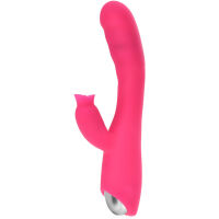 ELASTICKÝ VIBRÁTOR G SPOT S JAZÝČKEM NA KLITORIS, 30 FUNKCÍ VIBRACÍ A PULSACÍ + FUNKCE NAHŘÍVÁNÍ  DO 45°C RŮŽOVÁ BARVA- 78036922 - 5